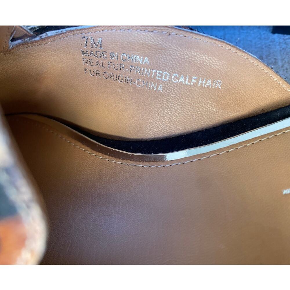 Nordstrom Linea Paolo Annie Calf Hair Loafer Mule US 7 Tan Leopard Animal Print - Picture 6 of 11